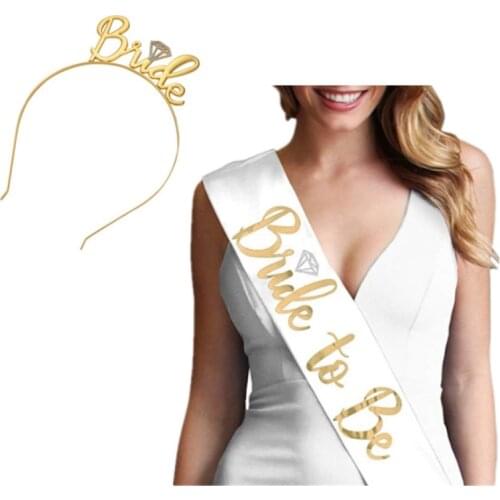 Party Decor New Bride Headband Party Etiquette Strap Set Ceremonial Ribbon Hairband Sash Suit For Hair Happy Bachelorette