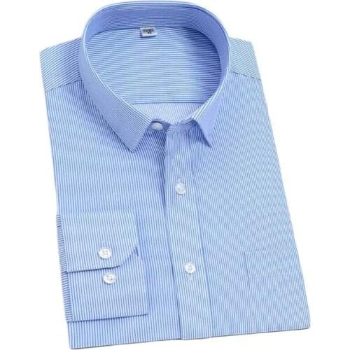High Grade non-iron 100% cotton formal men solid/ striped shirts long sleeve classical business male apparel