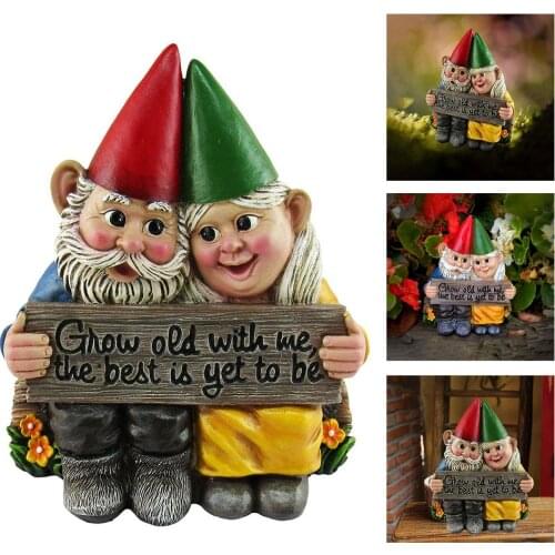 Garden Gnome Dwarf Couple Resin Garden Statue Craft Decoration