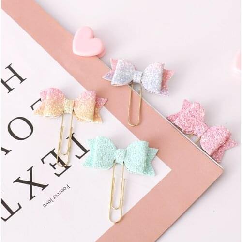 2020 Sharkbang 8pcs/pack Beautiful Bow Paper Clip Decorative Bookmark Photo Metal Memo Cards Binder Clips Kawaii Stationery