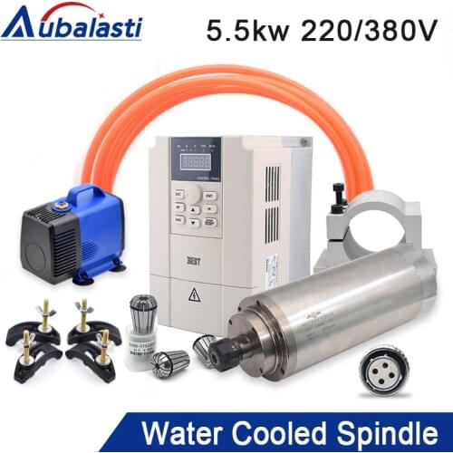CNC Spindle 5.5kw Water Cooled Spindle Motor 220V 380V ER25 Dia 125mm inverter For CNC Milling Router Machine Tool Spindle tools