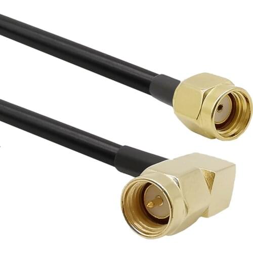 SMA Male Right Angle to RP SMA Male RF Coaxial Coax LMR195 Cable Assembly RP-SMA Plug Jack to SMA Plujg Signal Low Loss RF Cable