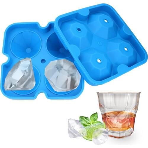 Ice Cube Tray Diamond Shape Silicone for Whiskey Cocktails Kitchen Tool Ice Ball Maker Mold