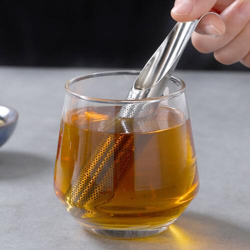 1Pc Tea Infuser Stainless Steel Tea Strainer Fine Mesh Pipe Shape Loose Leaf Tea Infuser Filter Herb Tea Steeper for Mug Teaware