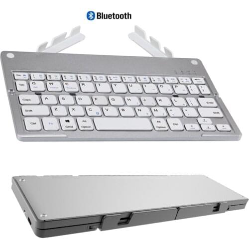 Landas Mini Pocket Folding Keyboard With Stand Hidden For iPhone Tablet Foldable Bluetooth Keyboard With Stand For Xiaomi Huawei