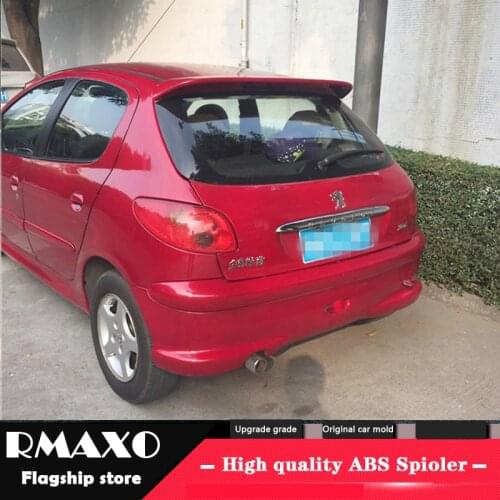 For Peugeot 206 Spoiler High Quality ABS Material Car Rear Wing Primer Color Rear Spoiler