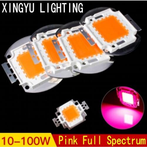 Led lamp beads high power 10-100W full spectrum pink LED lamp beads 380-840nm integrated plant light lighting