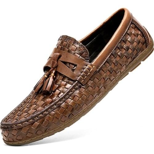 Summer Men Shoes Casual Breathable Soft Mens Loafers Light Leather Shoes Flats Fashion Slip-On Driving Shoes Zapatillas Hombre