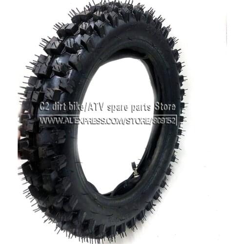 Off Road Tire 80/100-12 with Inner Tube 3.00-12 for Dirt Pit Bike Motocross Off Road Motorcycle 12 inch Rear Wheel