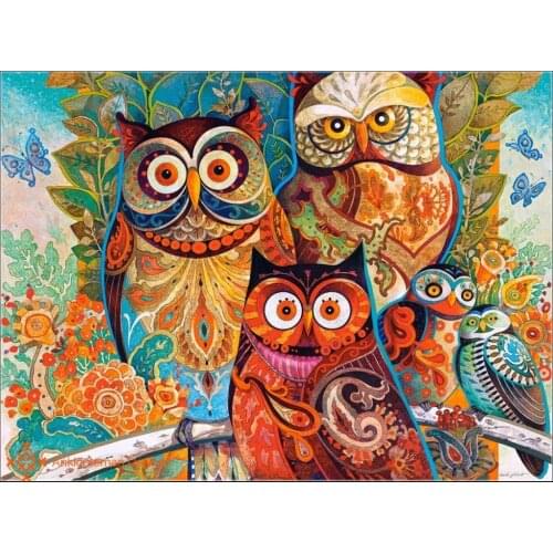 Embroidery Counted Cross Stitch Kits Needlework - Crafts 14 ct DMC color DIY Arts Handmade Decor - Hiboux