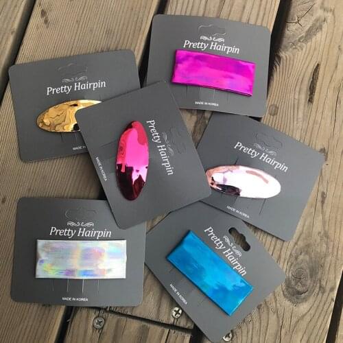 Korea New Children Lovely Color Bright Face Hairpin Girls Geometric Clip Hair Ornaments