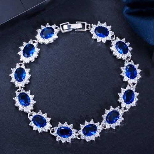 Luxury Silver 925 18.6CM Jewelry Bracelet Wedding Party Ruby Diamond Bracelets Womens Gemstone Valentines Day Present