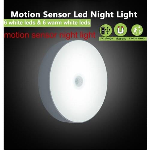 1-6pcs 6 white+6 warm white leds Night Light Infrared Body Motion Sensor Smart Home Night Lamp Auto On/Off Cabinet/ Wardrobe