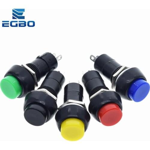 1pcs 5 colors PBS-11B 2PIN 12mm No Lock Self-Lock ON OFF Push Button Momentary Switch 3A 150V Black Blue Red Green Yellow