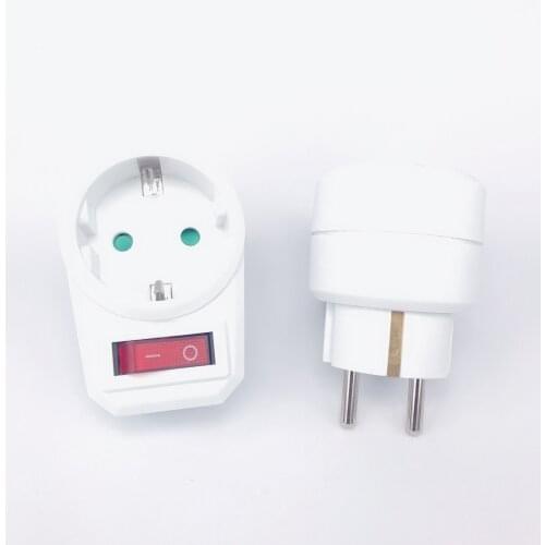 1PCS European conversion plug German conversion socket With independent switch