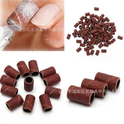 100 PCS Grey 80"120"180" Nail Drill Sanding Band Machine Replacement Bits Pedicure 200sets