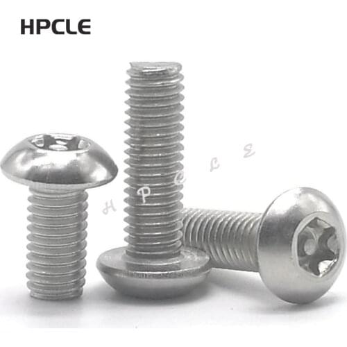 2-20pcs Security Screw M3 M4 M5 M6 M8 A2 Stainless Steel 304 Torx pin Button Head Tamper Proof Security Screw Screws