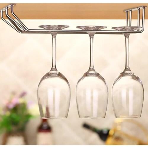 2 Row Wine Glass Rack Kitchen Bar Pub Stemware Holder Saving Space Wine Glass Storage Hanger