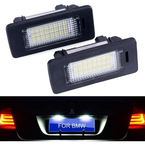 2Pcs/Set Error Free White 18SMD LED Number License Plate Lights For BMW E39 E70 E71 X5 X6 E60 M5 E90 E92 E93 M3 License Lamp