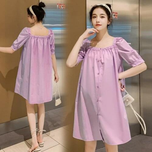 2021 Summer Large Size Loose Cotton Maternity Dress Sweet Korean Fashion Clothes for Pregnant Women Pregnancy Blouses Tops