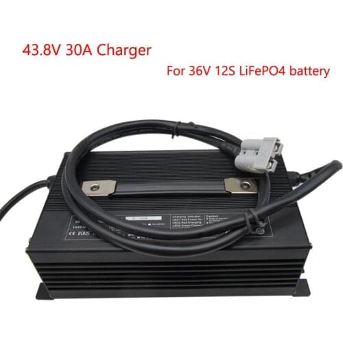 1500W 36V 30A LiFePO4 battery charger 43.8V 30A for 36V 12S LiFePO4 Forklift Sightseeing car battery pack DHL Free shipping