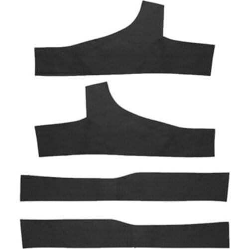 K1KE 4 Pcs Model 3 Front/Rear Sill Plate Protectors Anti-Kick Mat Leather Matte Black