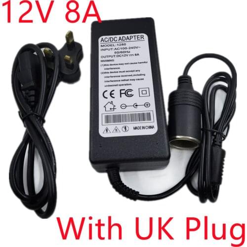 AC Power Supply Adapte12V 8A Power Adapter 110V 220V to 12V Car Cigarette lighter Converter inverte