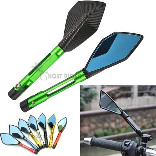 Fit For KAWASAKI Z750 Z 750 Z750R Z750S Motorcycle Accessories CNC Aluminum Rear View Mirrors Blue Glass