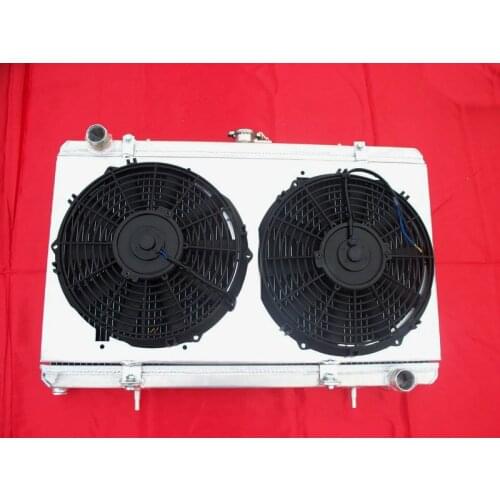 52MM Aluminum Radiator+Shroud+Fans for NISSAN silvia S13 200SX SR20 SR20DET 1989-1994 MT 89 90 91 92 93 94