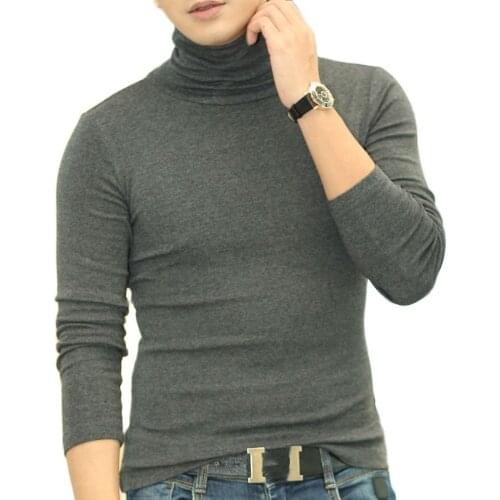 Arcsinx Oversized T-Shirt Men Slim Fit Winter Cotton Long Sleeve Men T-shirt Tight Turtleneck T-Shirts Man Plus Size 3XL 4XL 5Xl