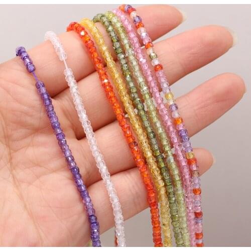 Natural Gem Stone Beads Micro Faceted Zircon Scattered Beads for Jewelry Making DIY Necklace Bracelet Accessories 2x3mm 14