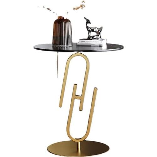 Rock slab side a few tea table Italian minimalist furniture small round table balcony gold side a few