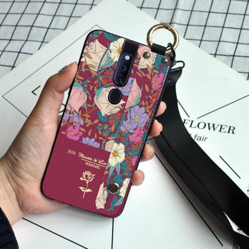Flower Wrist Strap TPU Case For OPPO F3 F5 F7 Youth F9 F11 F15 F17 Pro Lanyard Holder Funda Cover For OPPO A1 AX5 A7 A71 A83