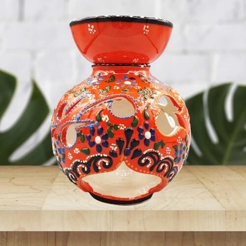 Adelya Life Handmade Orange Tile Censer Decorative Gift