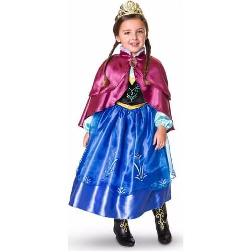 Kids Girls Cosplay Dress with Cape Teens Princess Party Costume Children Halloween Fantasy Dress Up Birthday Gowns 2-8 Yrs