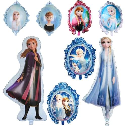 Disney Elsa Anna Frozen Princess Balloons Aluminium Foil Balloons Baby Shower Girl Birthday Party Decor Double-sided Balloons