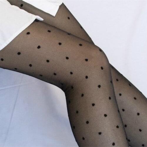 Exotic Pantyhose Women Sexy Tights Classic Small Polka Dot Silk Stockings Thin Lady Vintage Faux Tattoo Stockings Female Hosiery