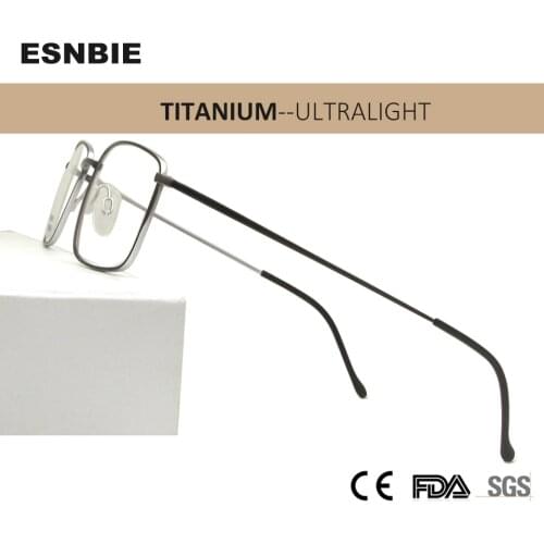 Classic Business Men Pure Titanium Glasses Frame Ultralight Square Optical Eyeglasses Frame Slim Full Rim Spectacles Myopia
