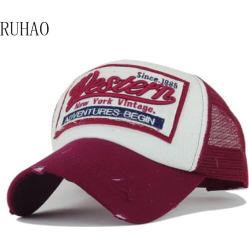 RUHAO Summer Baseball Cap Embroidery Mesh Cap Hats For Men Women Snapback Gorras Hombre hats Casual Hip Hop Caps Dad Casquette
