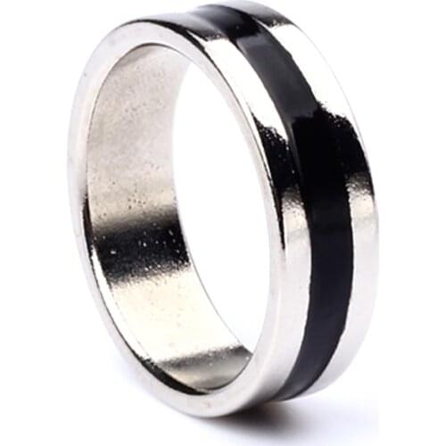 1pcs Hot Strong Magnetic Magic Ring Silver And Black Magician Ring Coin Magic Tricks For Magic Show Close Up Magic 18/19/20/21mm