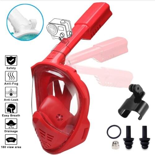 Full Face Mask Swimming Underwater Dry Diving Snorkel Scuba For GoPro Anti-Fog