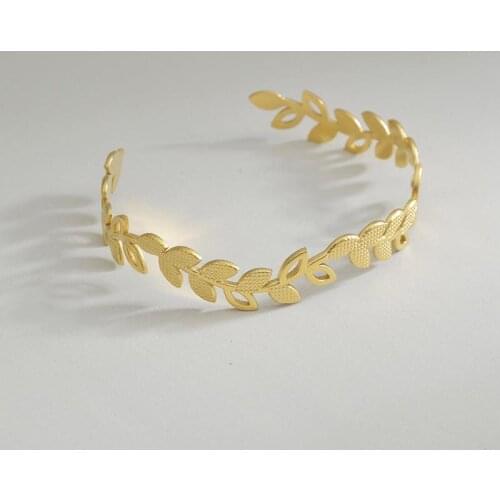 Fashion Adjustable Opening Leaf Bangles For Women Gold Metal Texture Hollow Out Stainless Steel Bangles Jewelry Wholesale