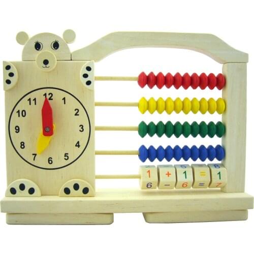 Montessori wood toy cute bear calculation frame child puzzle game wooden math teaching toys