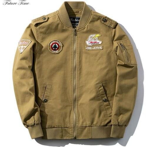 Mens Jackets Autumen Men Outwear Long Sleeve Plus Size Cotton Embroidery Casual Jacket Solid Color Military Army Green C1858