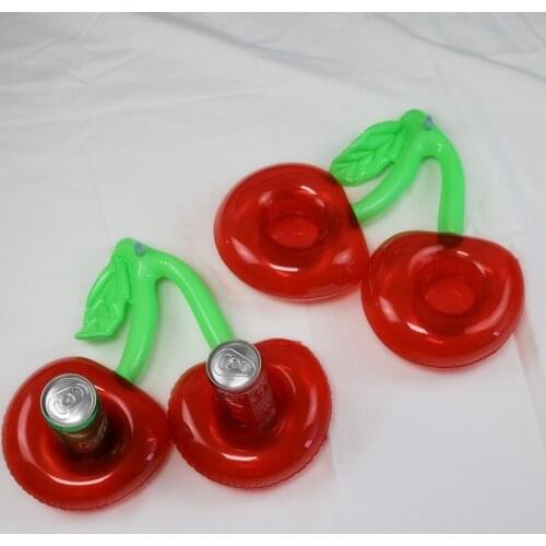 Inflatable Cup Holder Pool Party Drink Floating Double Cherry Swimming Pool Float Beer Cooler Pool Toy Party Decor Floating Bar