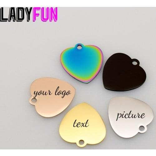 Stainless Steel Custom Big Heart Charms 24*25mm Heart Pendant High Polish Mirror Surface Charm 20pcs