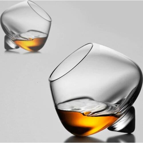 Normann Revolve Liqueur Cognac Whisky Rock Glass Top Rotating Tumbler Verre Whiskey Scopperil Crystal Wine Cup Brandy Snifter
