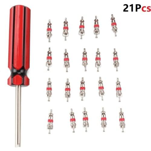 New Hot 21PCS Car Tire Valve Cores With Removal Tool For Car Bicycle Tyre Tire Valve Core Remover Repair Tool Car Accessories
