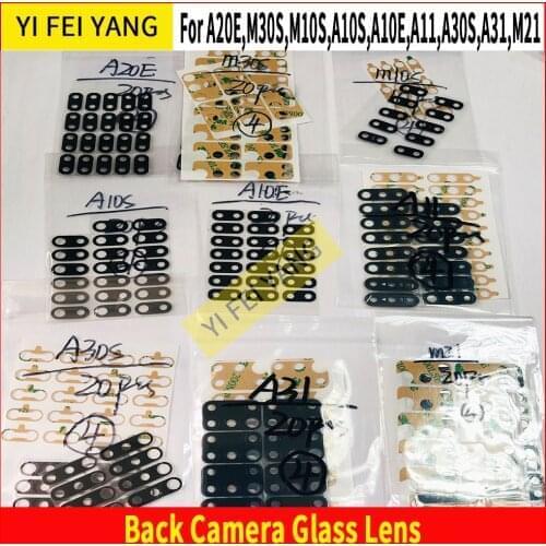 10Pcs Original Rear Back Camera Glass Len For Samsung Galaxy A10E S A11 A20E A30S A31 M10S M21 30Cover Lens Bezel With Adhesive