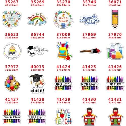 DIY Craft Supplies Sewing Accessories Cartoon Back To School Printed Planar Resins Mold 10 Pieces. PR-35267